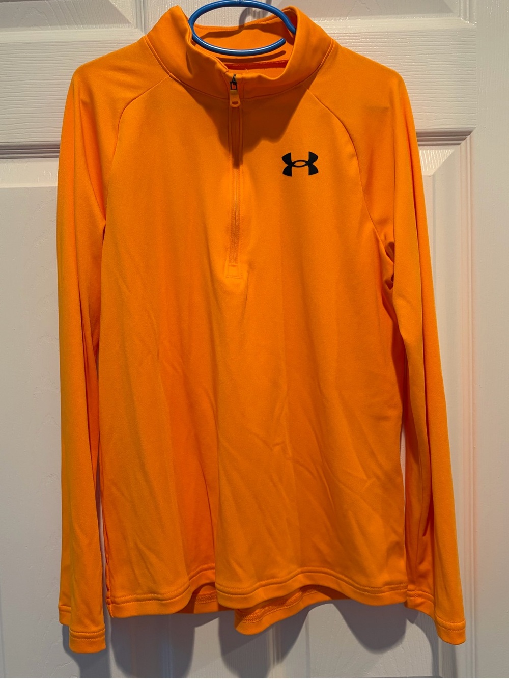 Under Armour Youth Medium Orange Quarter Zip Warm Up Long Sleeve